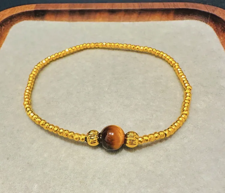 【小鹏黄金】足金999蹦迪猫眼珠手链 2.38 2.35