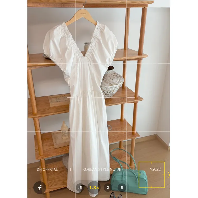 清 DH OFFICIAL 大花【巴塞清晨 dress】浪漫风V领显瘦百搭连衣裙