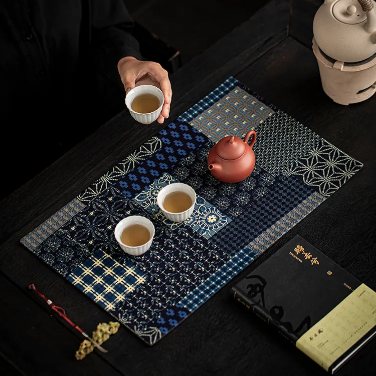 棉麻茶席中式禅意加厚双层主人席干泡茶布家用茶巾茶垫子茶铺香席