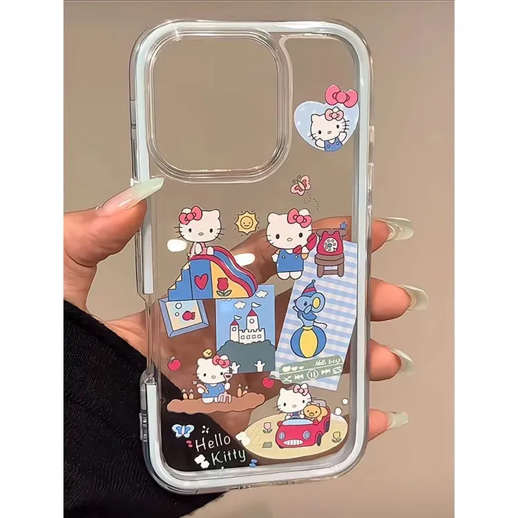 凯蒂猫乐园三合一适用iPhone16/15promax透明pp壳加厚防摔手机壳