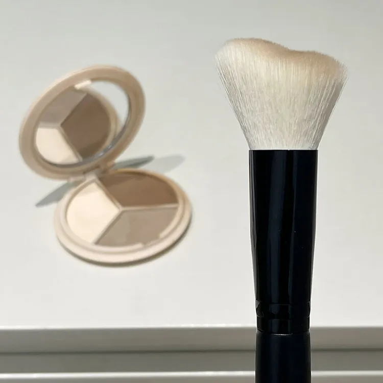 动物毛羊毛3D侧斜角修容刷坡面阴影刷羊毛波浪形轮廓阴影化妆刷子