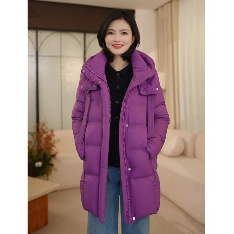 枫竺阿楠anan90白鸭绒简约通勤加厚保暖连帽羽绒服冬季新款外套