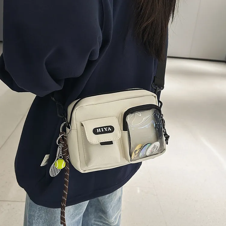 潮牌高级感斜挎小方包男款工装运动单肩包女痛包新款通勤斜挎包