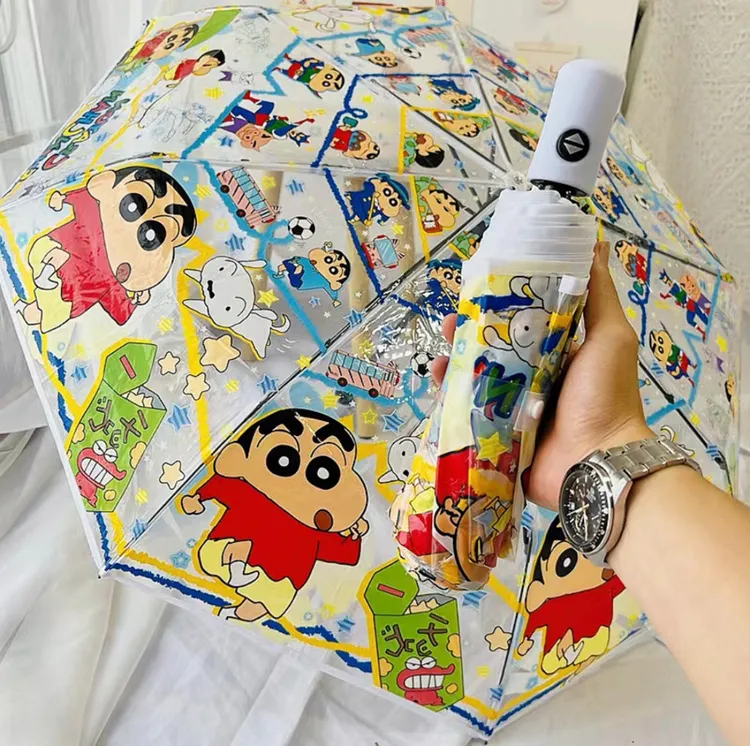可爱透明雨伞加大加固加厚防紫外线全自动折叠遮阳太阳伞女孩礼物