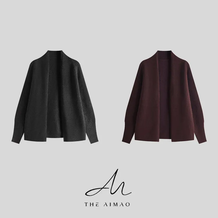 【THE AIMAO】“静奢品味”100羊毛亲肤气质蝙蝠袖纸片外套XYX82880