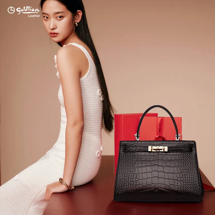 【中秋节礼物】金利来新款鳄鱼纹牛皮真皮金利来女包2025通勤女包