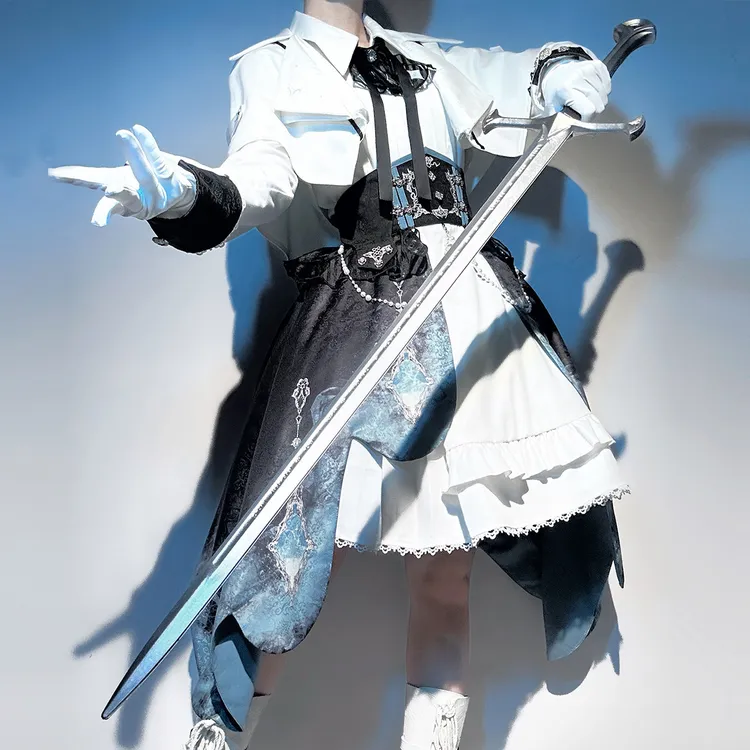 锦慕Lolita靛青领主英伦学院风洛丽塔洋装军lo裙骑士装半身裙套装