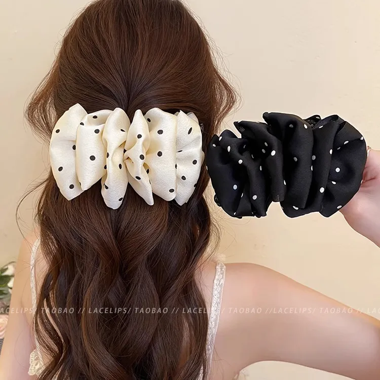 褶皱云朵泡泡波点香蕉夹抓夹女高级感2025新款高级感盘发夹子发饰