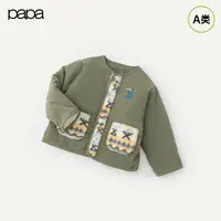 【商场同款】papa爬爬冬季男女儿童棉服加绒加厚保暖灯芯绒上衣