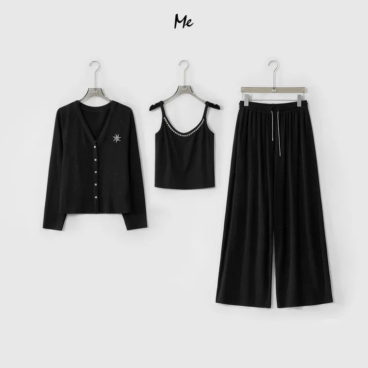 ME【太阳花套装】柔软垂坠亲肤透气百搭休闲三件套套装MESS0771