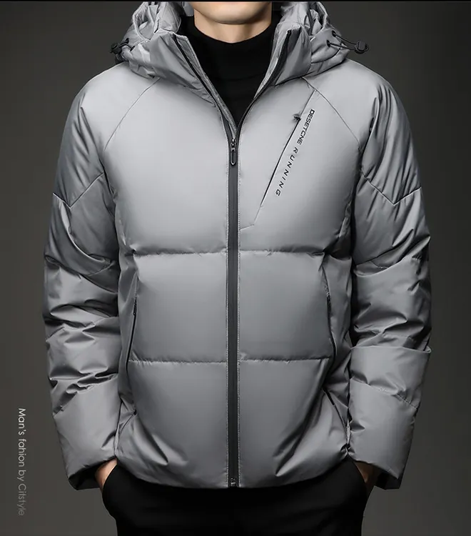 2025潮流短款男士时尚冲锋衣羽绒服加厚户外防风保暖休闲百搭外套