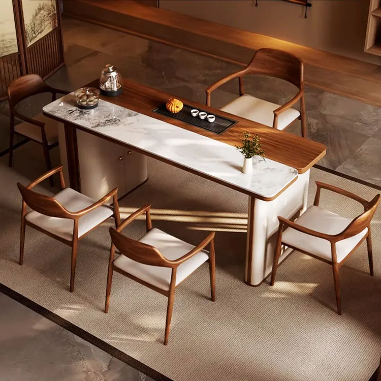 高端实木茶桌椅组合新中式功夫茶台现代简约阳台家用办公一体茶几