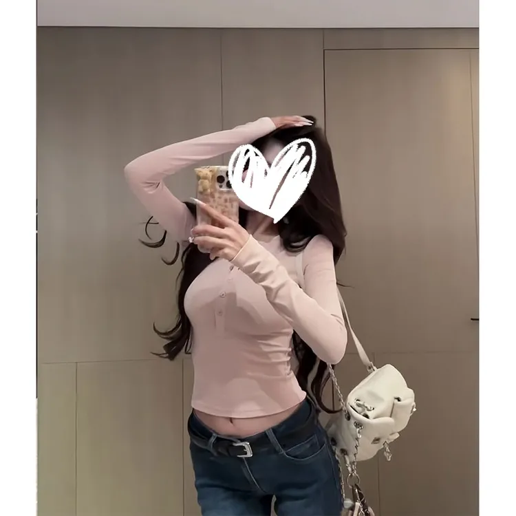 【小仙定制】“内搭担当”万能亨利衫～秋季系扣正肩多色纯欲显瘦上衣