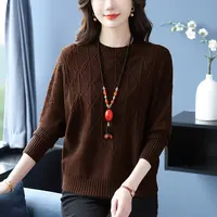 蝙蝠袖针织衫秋冬季内搭大码短款女装毛衣显瘦藏肉洋气妈妈打底衫