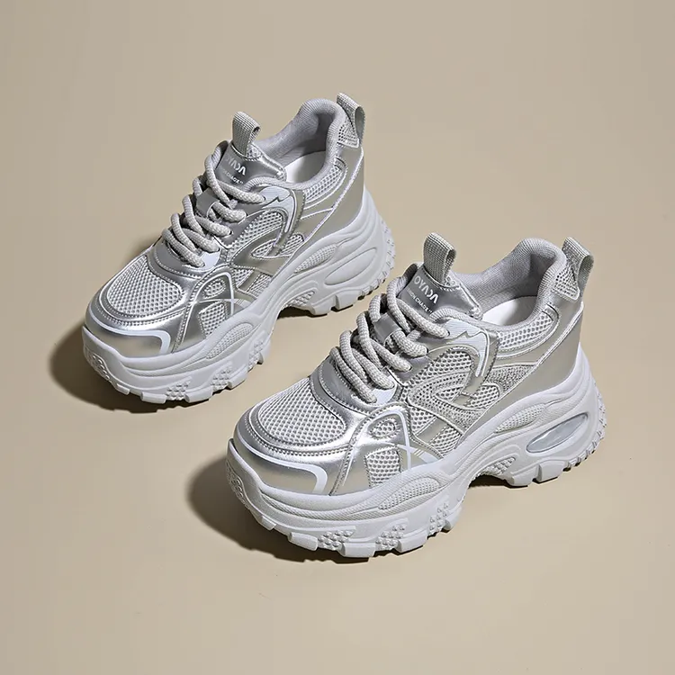 内增高女鞋8cm老爹鞋小个子厚底松糕鞋百搭韩版秋季ins时尚休闲鞋