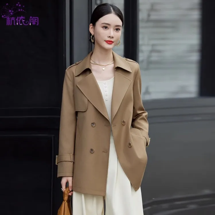 高端短款风衣女2025春秋新款高级感小个子气质休闲英伦风翻领外套