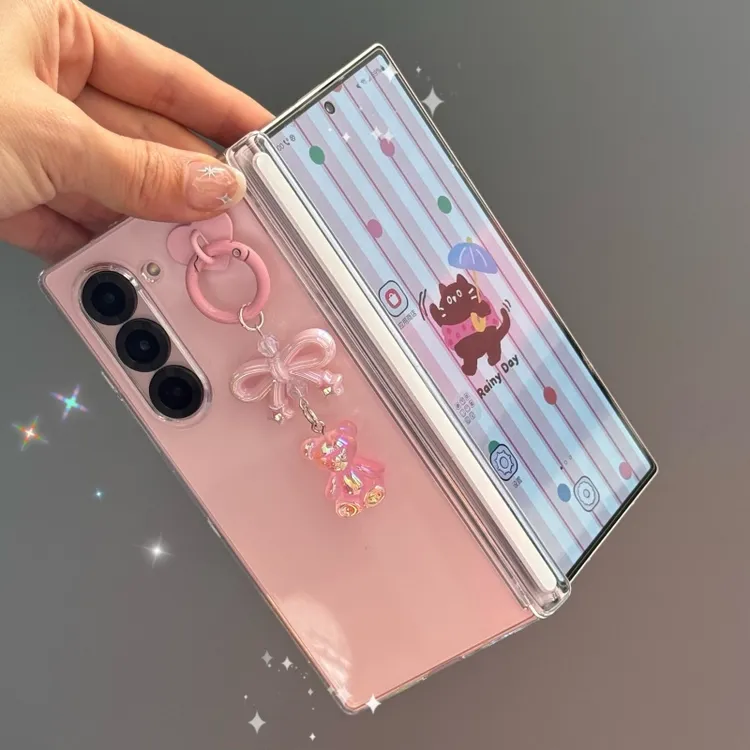 适用三星ZFold6手机壳新款简约时尚磁吸铰链全包防摔透明保护壳女