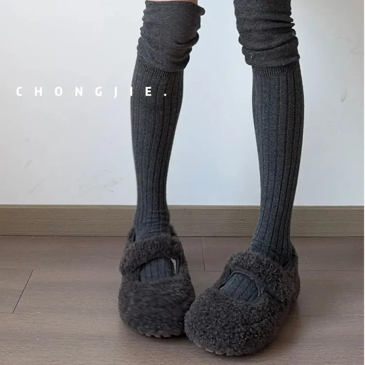 冬季百搭棉鞋女防滑学院风勃肯鞋子透气公主风保暖加绒加厚晚晚鞋