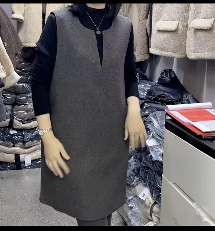 613v领毛呢马甲裙