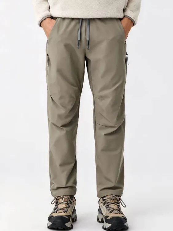 男士加绒加厚秋冬户外休闲裤立体剪裁保暖软壳机能裤 7017