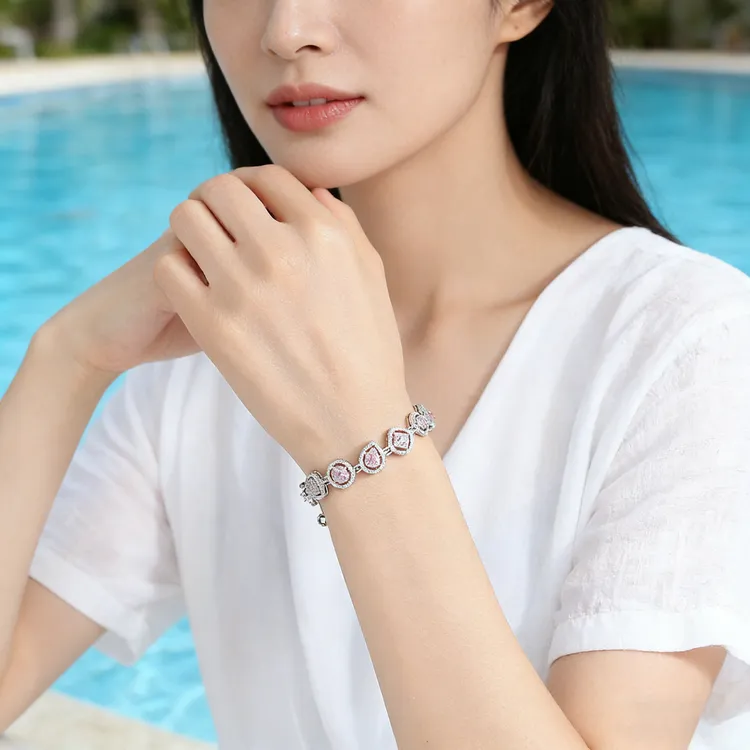 铜合金合成锆石手链 手链手环时尚韩版简约含延长链式女士手饰