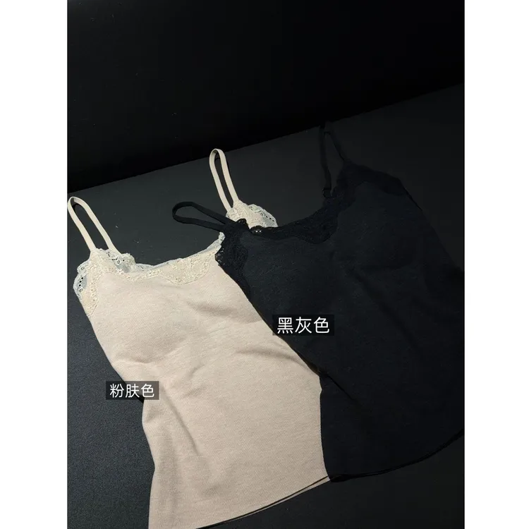 『GTYU』桑蚕丝 莫代尔 秋冬加绒加厚 带杯垫 背心吊带女打底 6019