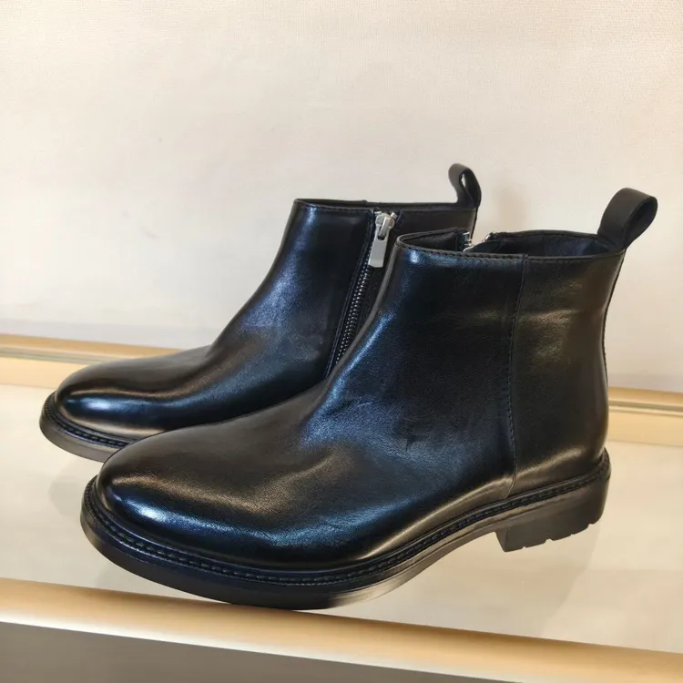 马皮男士切尔西靴英伦风商务休闲高帮短靴时尚复古圆头厚底秋冬