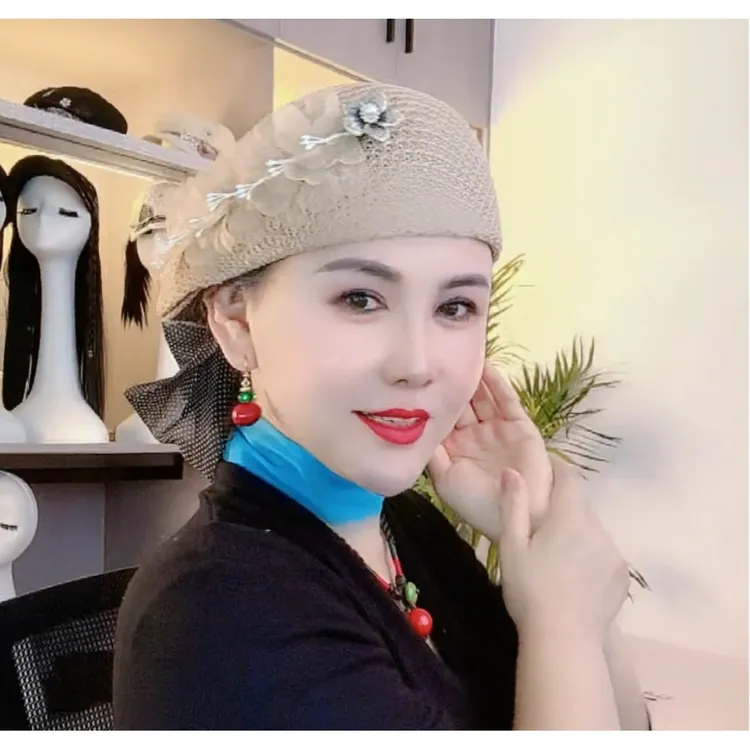 夏季镂空气质鸭舌贝雷帽女帽时尚韩版蕾丝洋气包头百搭网红帽子