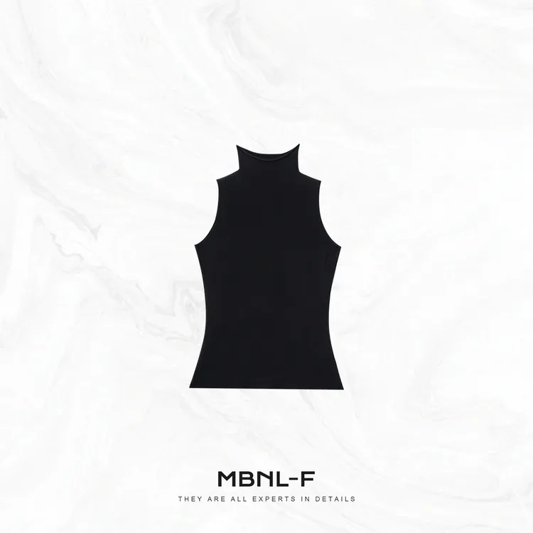 “18针重工定织” 羊毛定织极简修身立裁中高领背心 秦磊TH-BX012