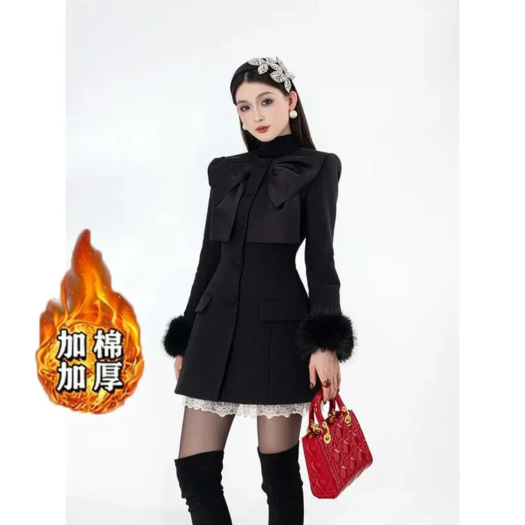 【加棉加厚】2025秋冬季款气质时尚设计感蝴蝶外套JT0198