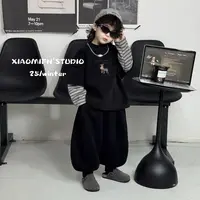 【现货】2025加绒冬季新款条纹卫衣韩版男童洋气痞帅童装宝宝11220