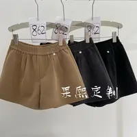【果煕定制】毛呢短裤女2025早秋新款高腰显瘦百搭松紧腰短裤77753