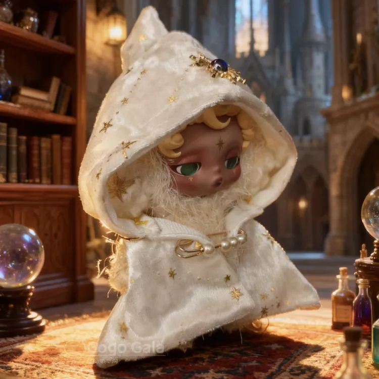 【白夜星芒】17厘米娃sp拉布布魔法师祭祀绒面披风斗篷娃衣不含娃