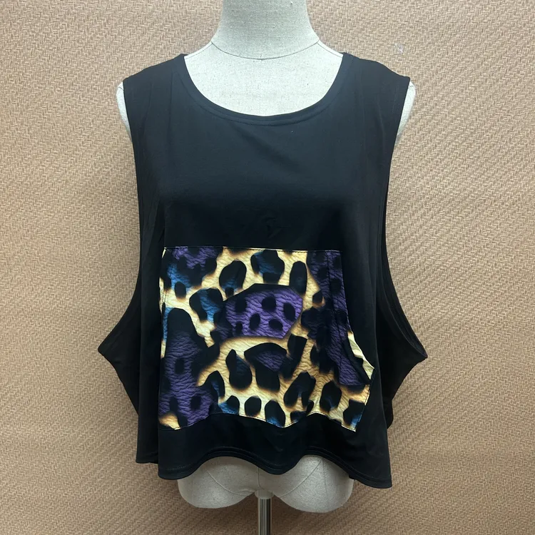 7072新之峰夏季新款个性休闲潮流百搭时尚黑色宽松透气遮肉马甲