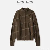 溶溶【暮茶星光】RONGRONG 绵羊毛立领珠片绣花拉链开衫51A080349