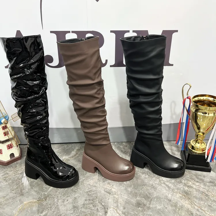 MM 3070新款加绒长靴子防滑底