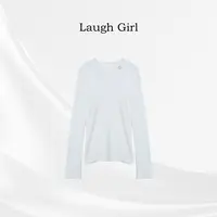 楚楚君 Laugh girl【笑脸T】圆领笑脸刺绣长袖T恤TL531217J