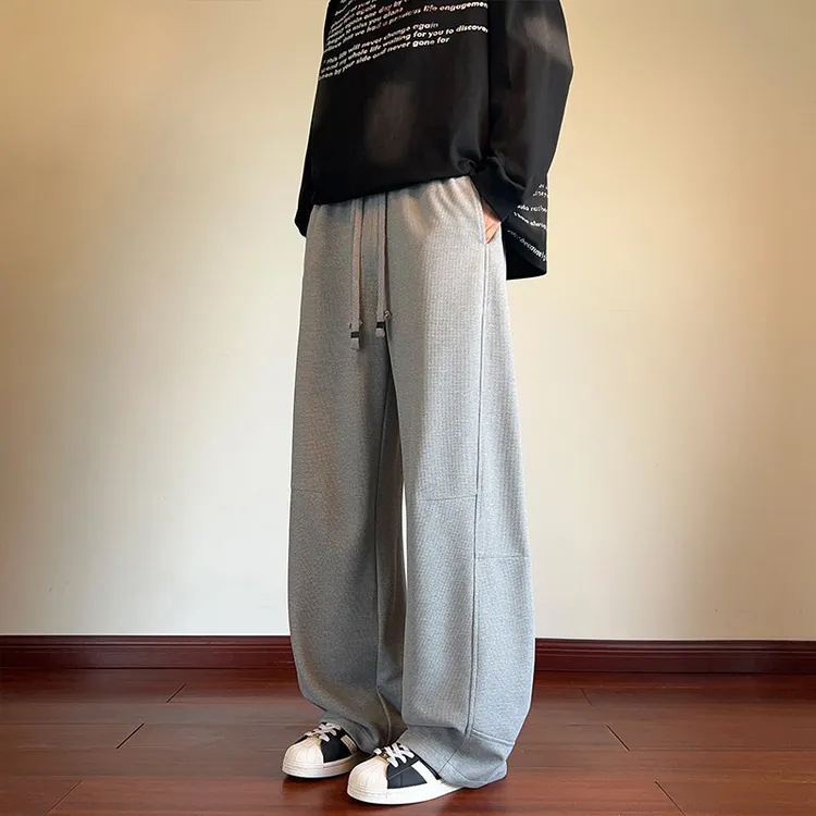 JIANXUN/简询秋季弯刀裤男宽松大码直筒裤潮流百搭大码运动裤子男