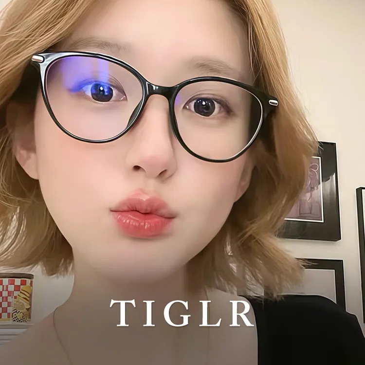 帝格勒赵露思同款素颜黑框眼镜女近视防蓝光方圆脸超轻猫眼眼睛架
