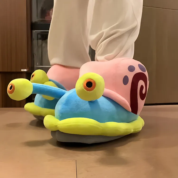 可爱蜗牛棉拖鞋女冬季室内家居保暖家居防滑毛绒拖鞋学生宿舍棉鞋