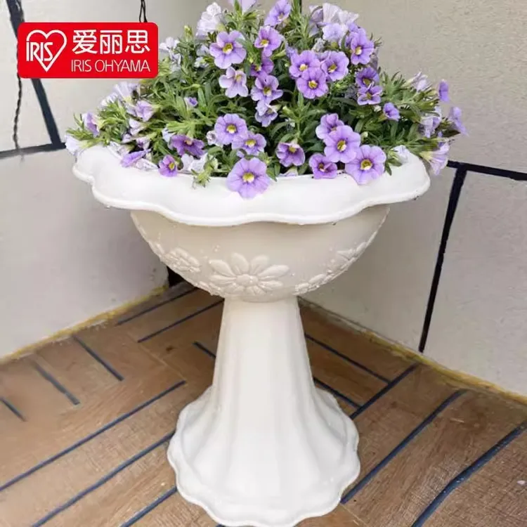 【2只装】爱丽思浮雕杯型花盆阳台树脂塑料多肉绿萝矮牵牛爱丽丝