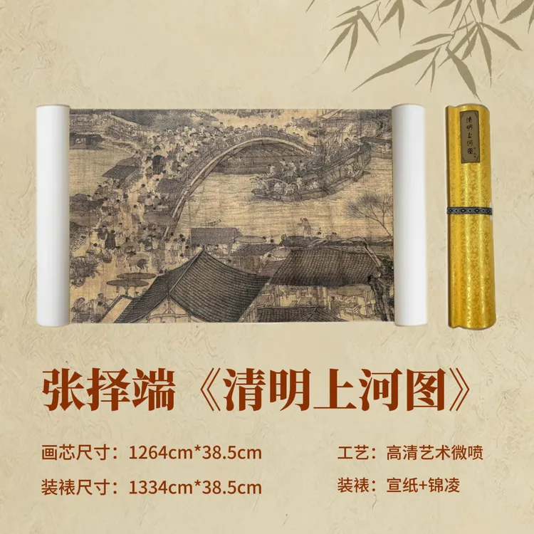 《清明上河图》宋  张择端【精品艺术微喷】手卷书房装饰画