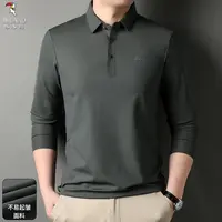 啄木鸟2025年春新款休闲风风时尚潮流舒适百搭亲肤男士长袖POLO衫