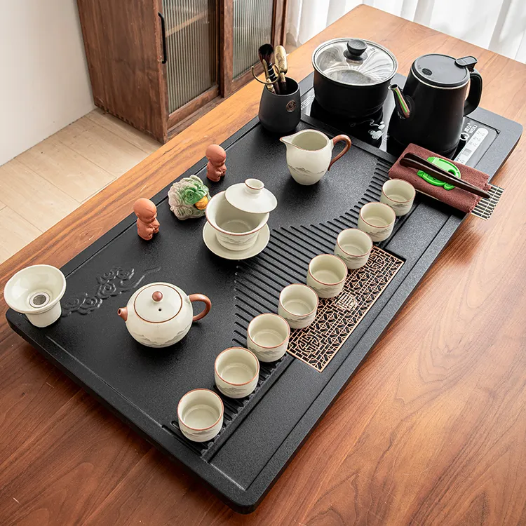 汝窑自动茶具套装2025新款中式家用功夫茶壶茶杯茶盘懒人泡茶神器
