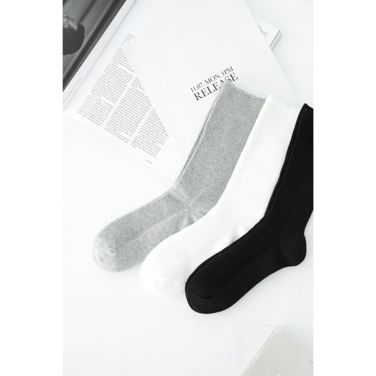  BAYBERYL老贝3双装*中筒袜25秋冬百搭纯色袜子9DD5J1641-10/19