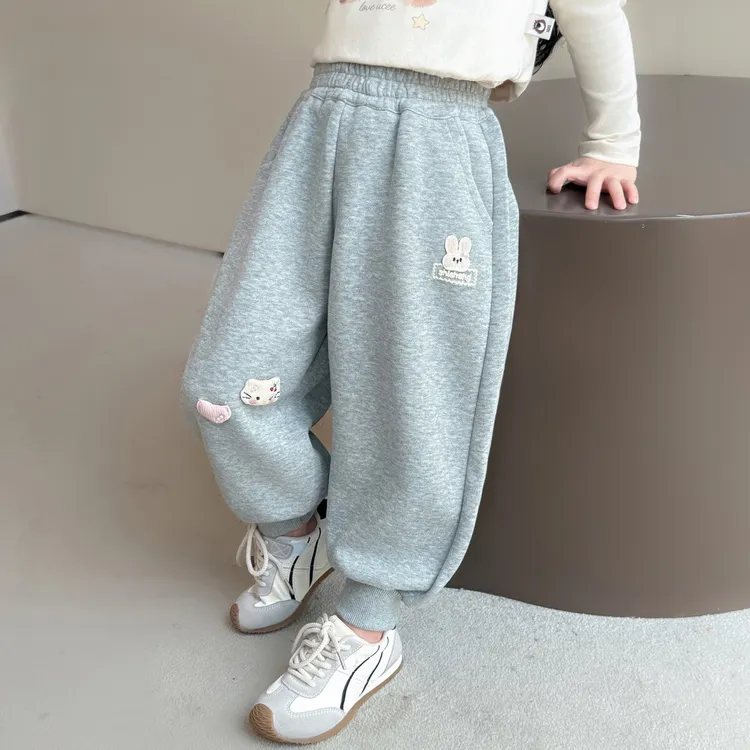 女童卫裤春秋季2025新款儿童可爱兔子休闲裤洋气宝宝时髦百搭长裤