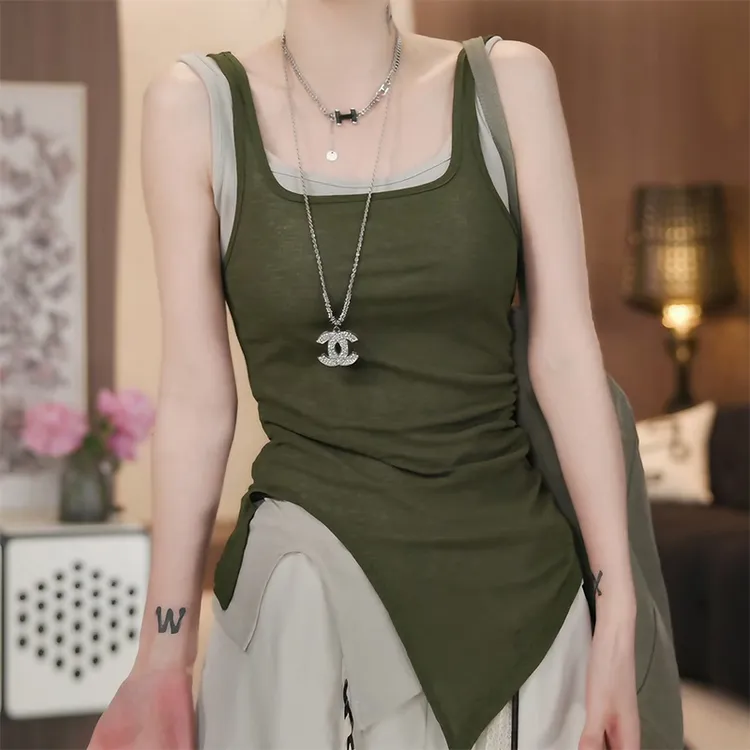 不规则假两件设计感坎肩背心2025夏季新款运动通勤风女装上衣