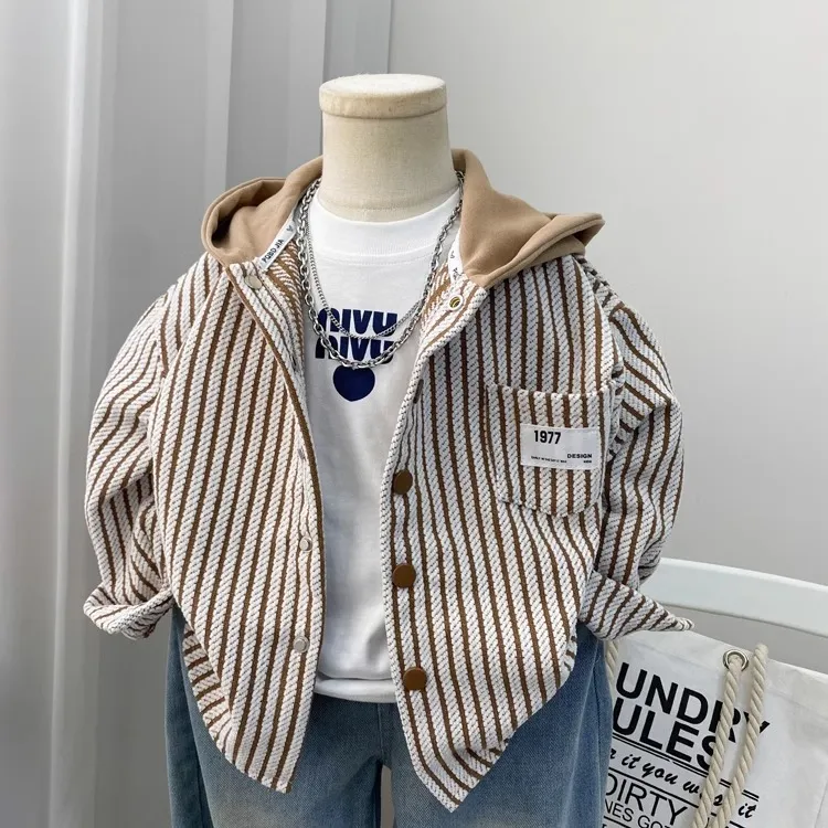 儿童春装男童外套春秋款2025新款韩版带帽男孩开春休闲连帽中小童