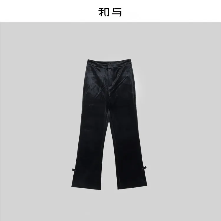 和与｜韩*进口丝绒微喇叭裤H53YUA10052