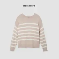 【Montendre】秋冬新款 P  百搭时尚圆领上衣优雅条纹毛衣针织衫